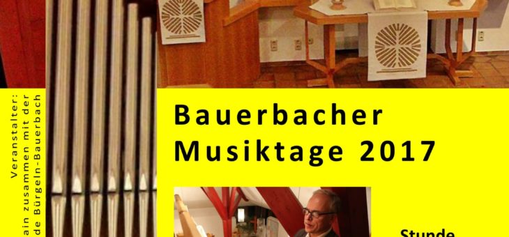 Bauerbacher Musiktagen 12. März um 19 Uhr