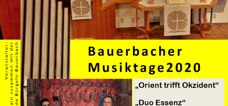 Bauerbacher Musiktage – „Orient trifft Okzident“ – 26. Januar 2020 um 19.00 Uhr